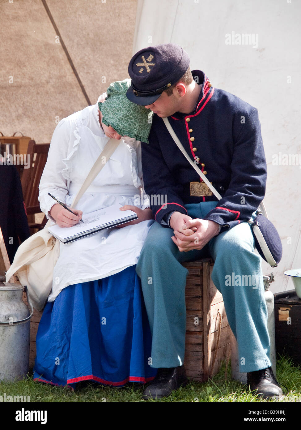 junge Sweethearts Bürgerkrieg Stockfoto
