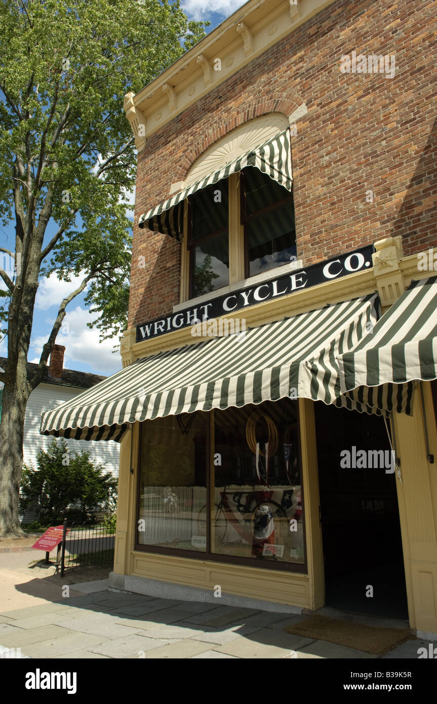 Das Fahrradgeschäft Wright Cycle Company am Greenfield Village in Dearborn, Michigan USA Stockfoto