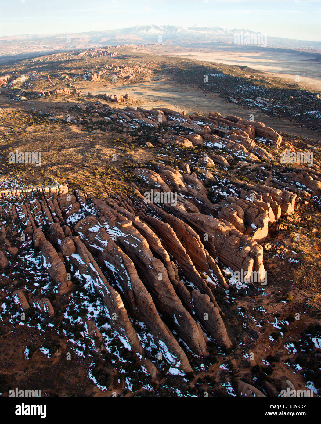 Aerial Landschaft des Canyons in Arches Nationalpark-Utah-USA Stockfoto