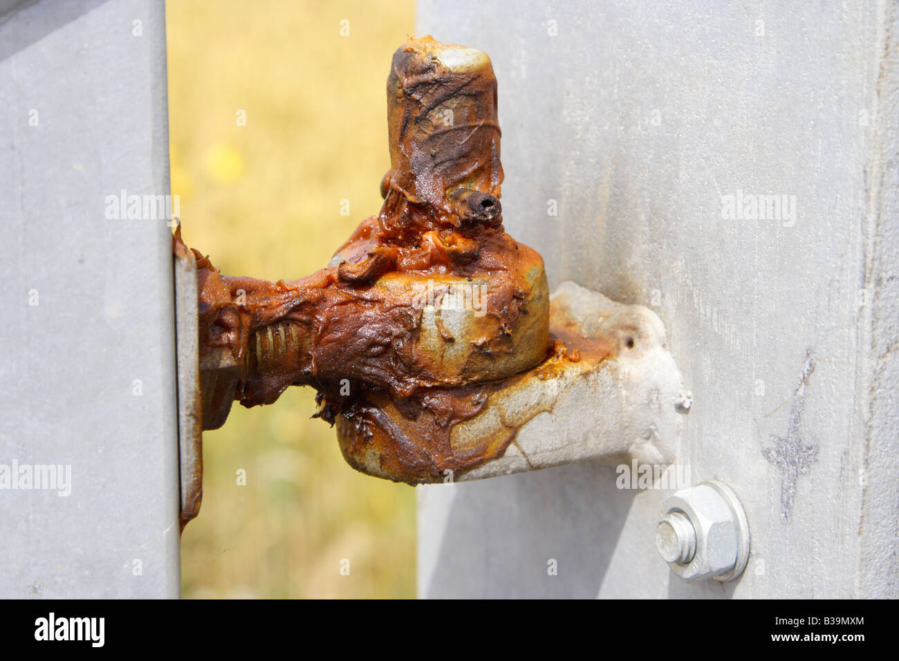 gefettete Tor Scharnier Stockfoto