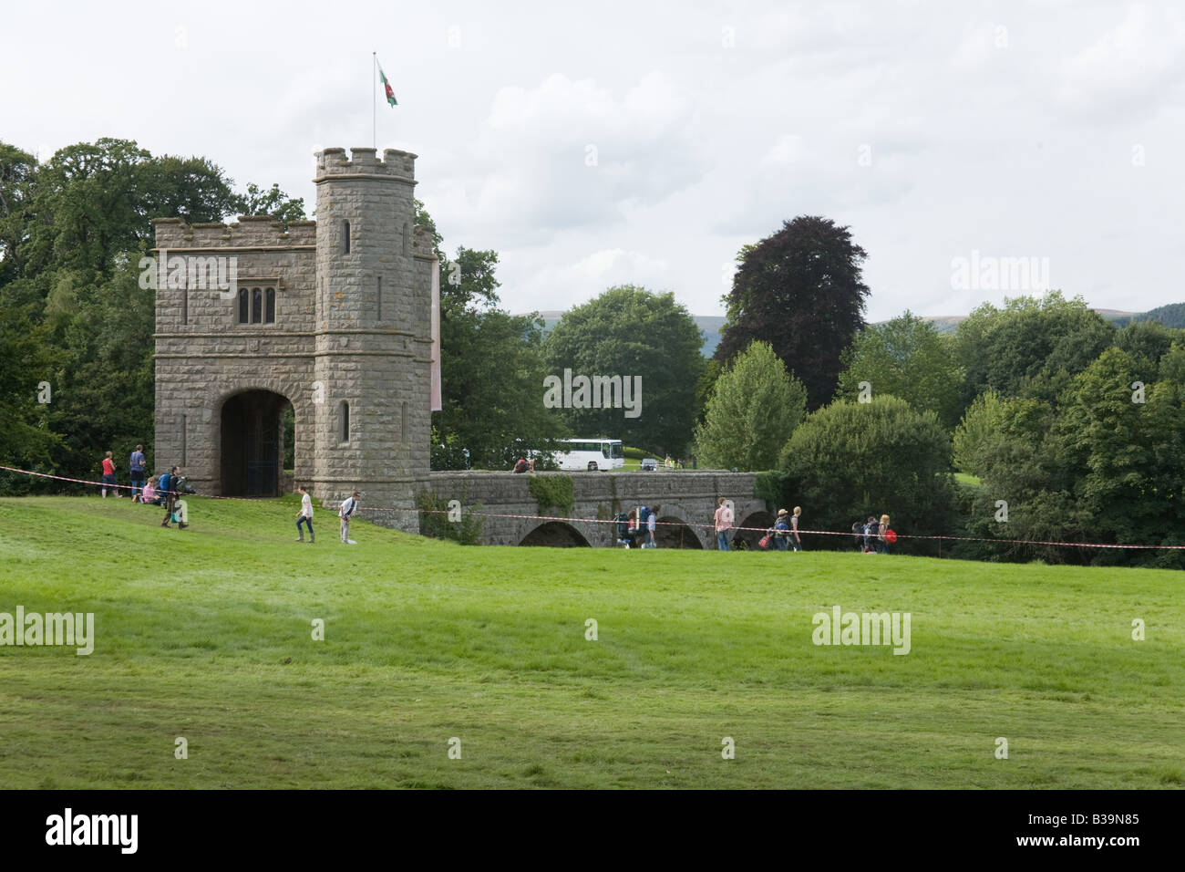 Pont y Bryn verletzt, Tower Bridge, Glanusk Park, Crickhowell Powys Wales Stockfoto