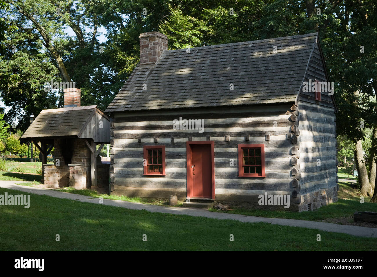 Blockhaus an Mercer Museum Doylestown Bucks County Pennsylvania Stockfoto