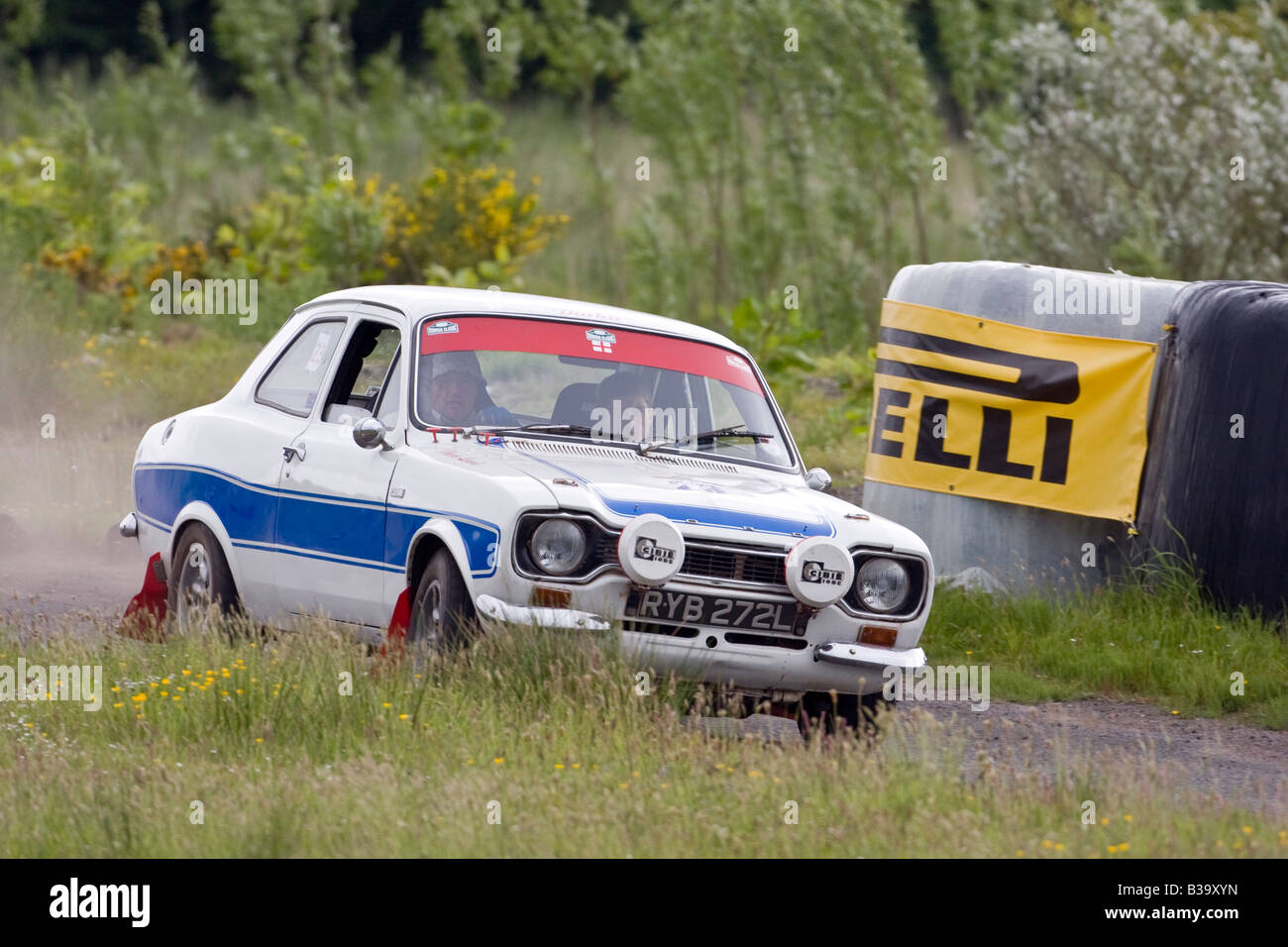 1973 Ford Escort RS2000 Mk1 Oldtimer Autotest Rallye Knockhill Fife Schottland 2008 Stockfoto