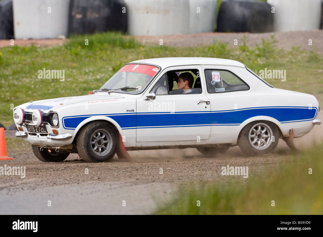 1973 Ford Escort RS2000 Mk1 Oldtimer Autotest Rallye Knockhill Fife Schottland 2008 Stockfoto