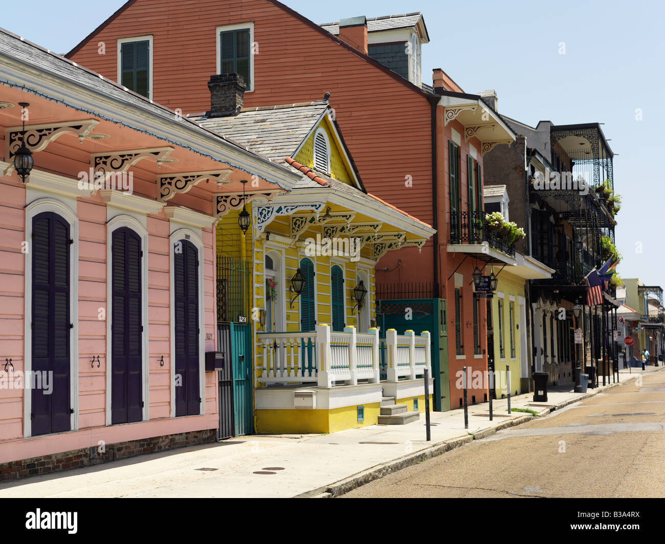 USA, Louisiana, New Orleans, French Quarter, Französisch Quarter Creole cottages Stockfoto