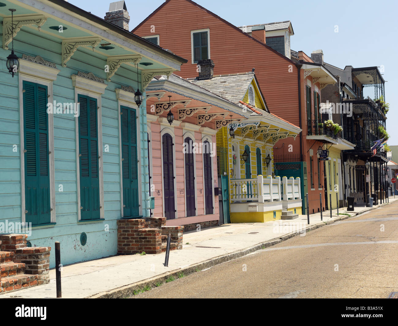 USA, Louisiana, New Orleans, French Quarter, Französisch Quarter Creole cottages Stockfoto