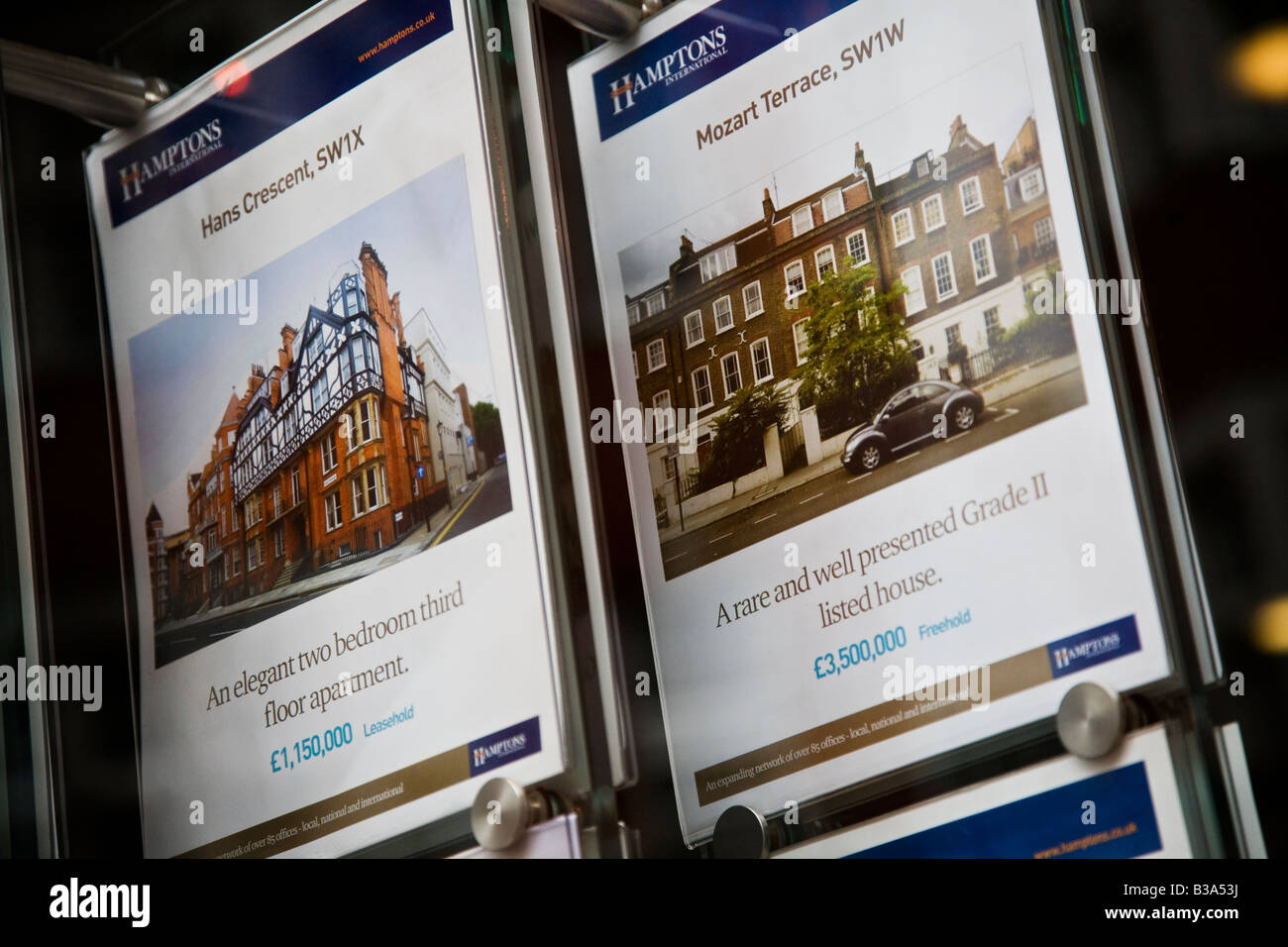 Hamtons-Immobilien-Makler in Kensington und Chelsea exklusiven Gegend von London UK Stockfoto