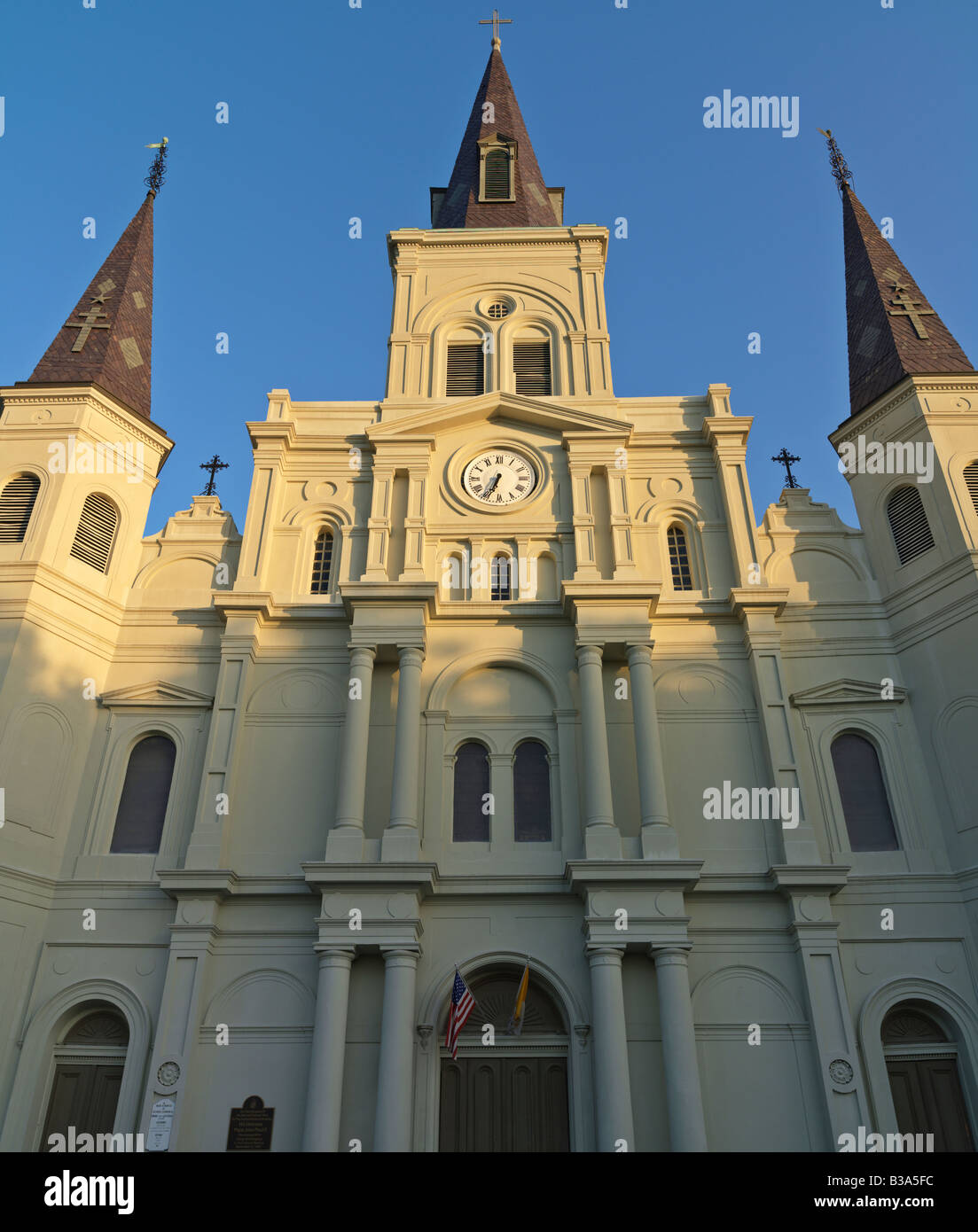 USA, Louisiana, New Orleans, French Quarter, Saint Louis Jackson Domplatz im Morgengrauen Stockfoto