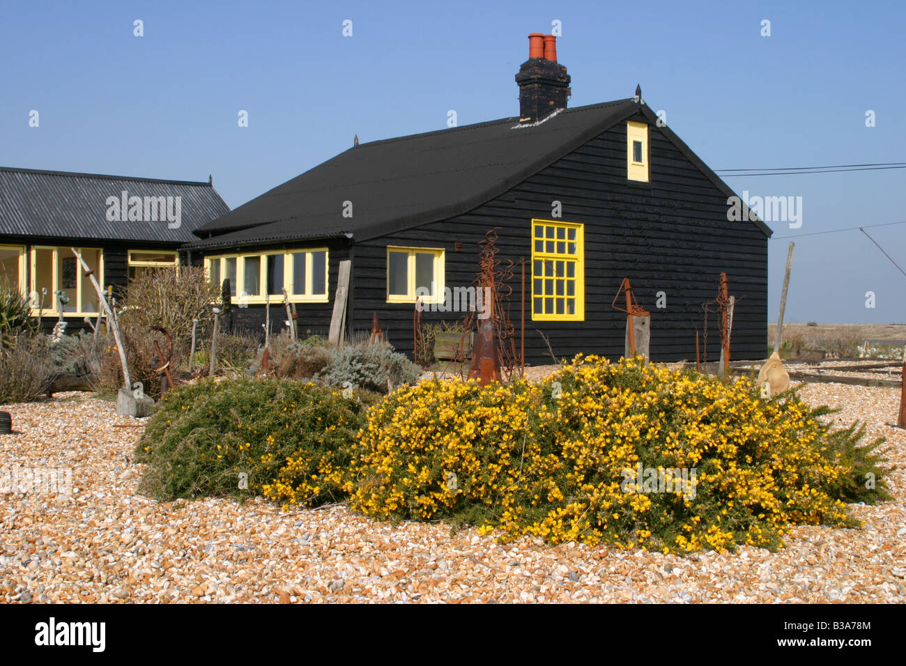 Prospect Cottage ehemaligen Wohnhaus des späten Film Regisseur Derek Jarman Dungeness Kent Stockfoto