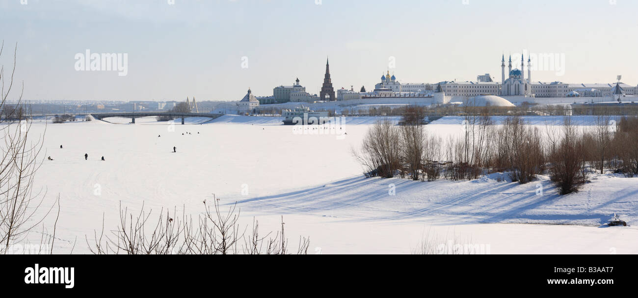 Blick über die Wolga, Kazan, Tatarstan, Russland Stockfoto