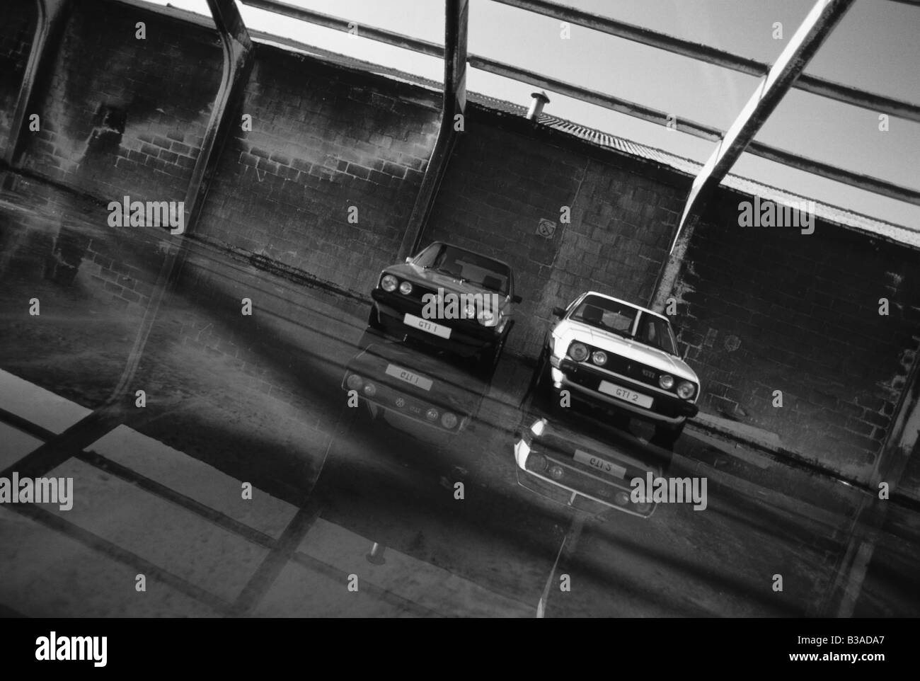Volkswagen Golf Mk1 und Mk2 GTi. Stockfoto
