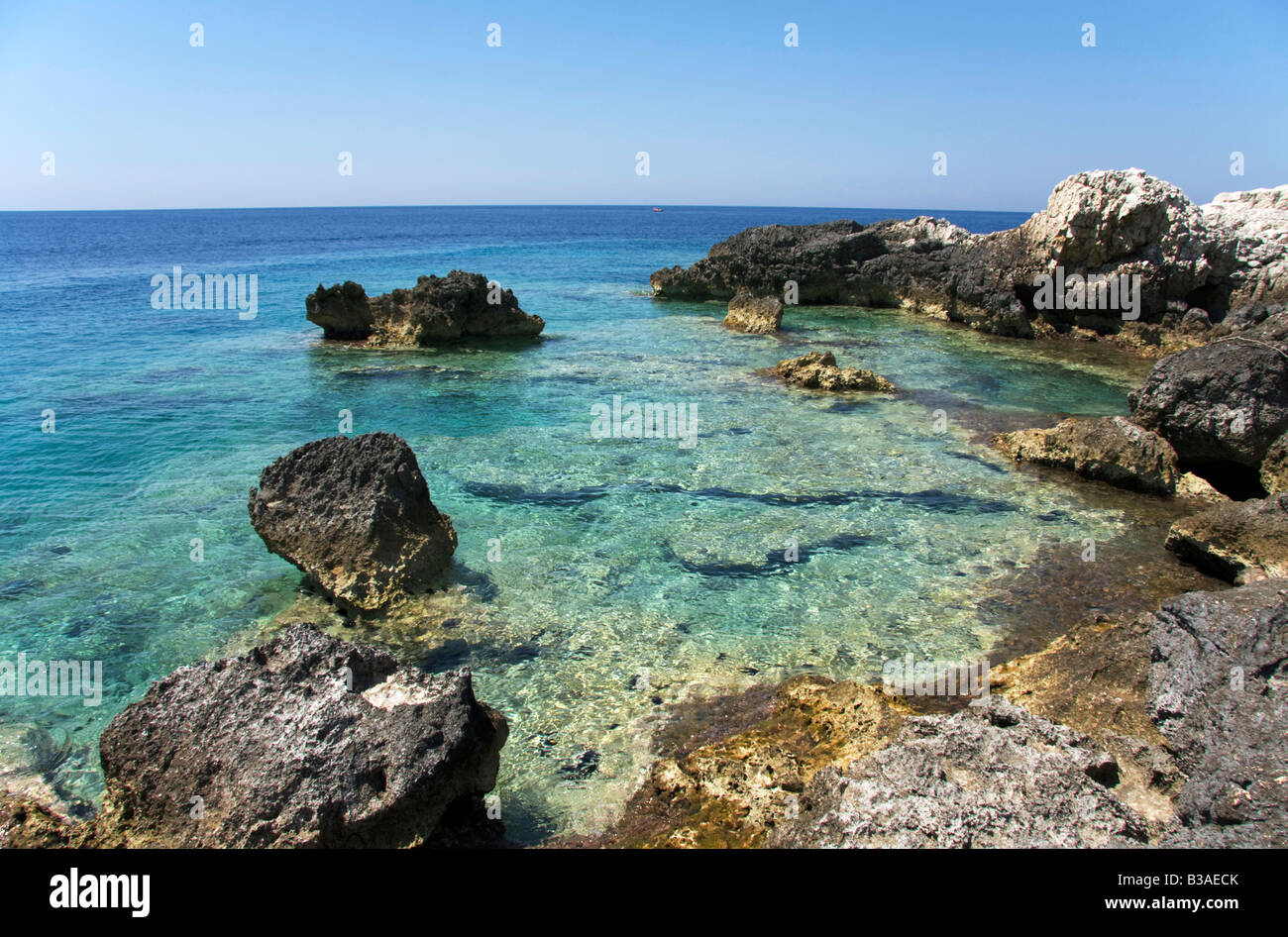 Cala dei Benedettini Insel San Domino Tremiti Gargano Foggia Apulien Süden Italiens Adria Stockfoto