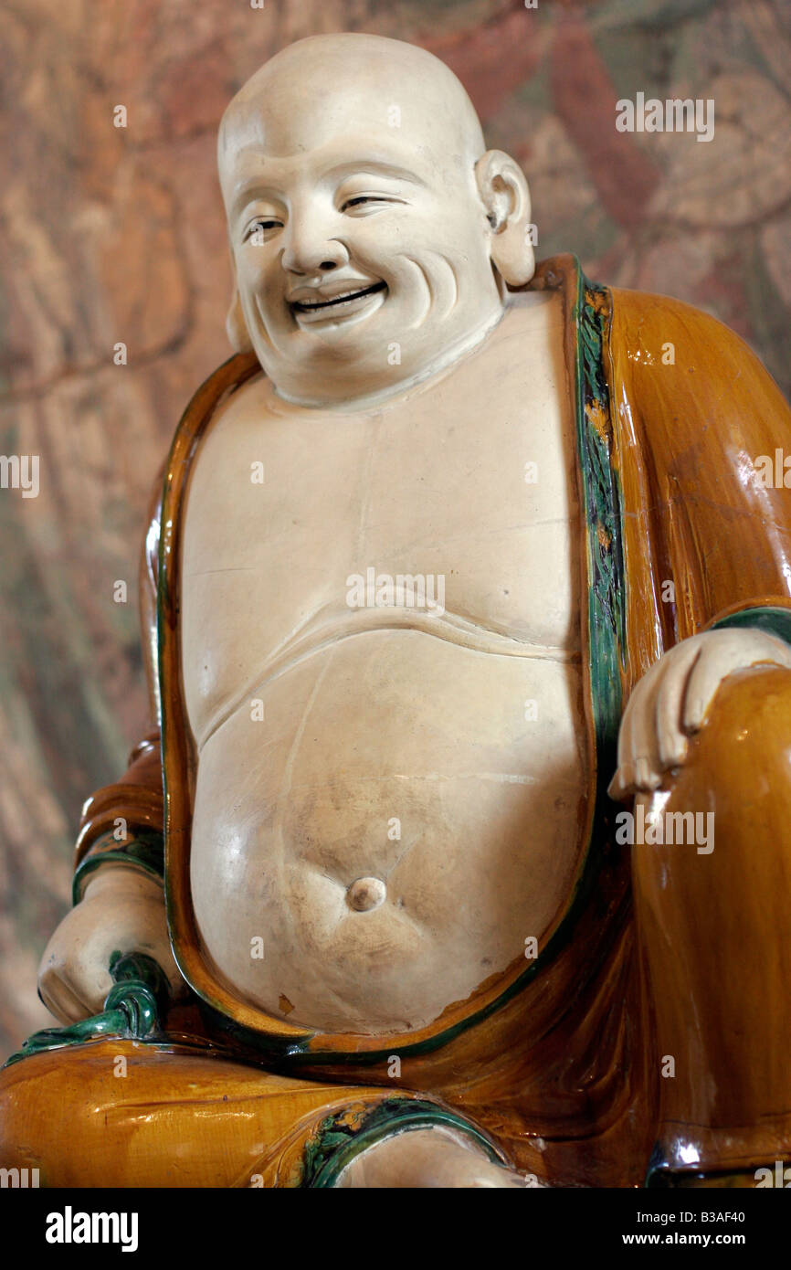 Ming-Dynastie Steinzeug Gestalt des Budai in The British Museum in London Stockfoto