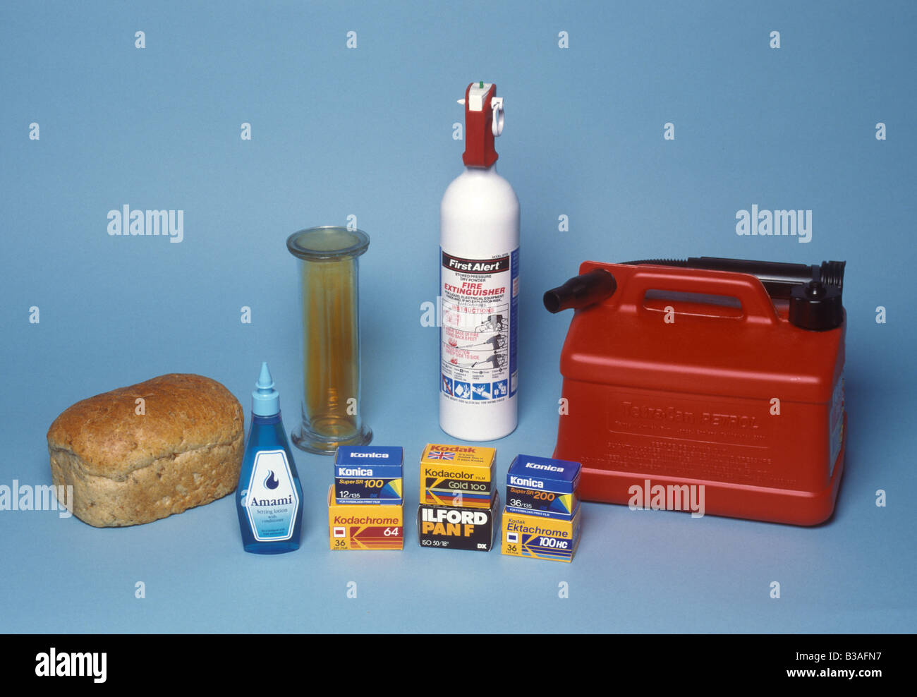 alle diese Produkte enthalten Brom Stockfoto