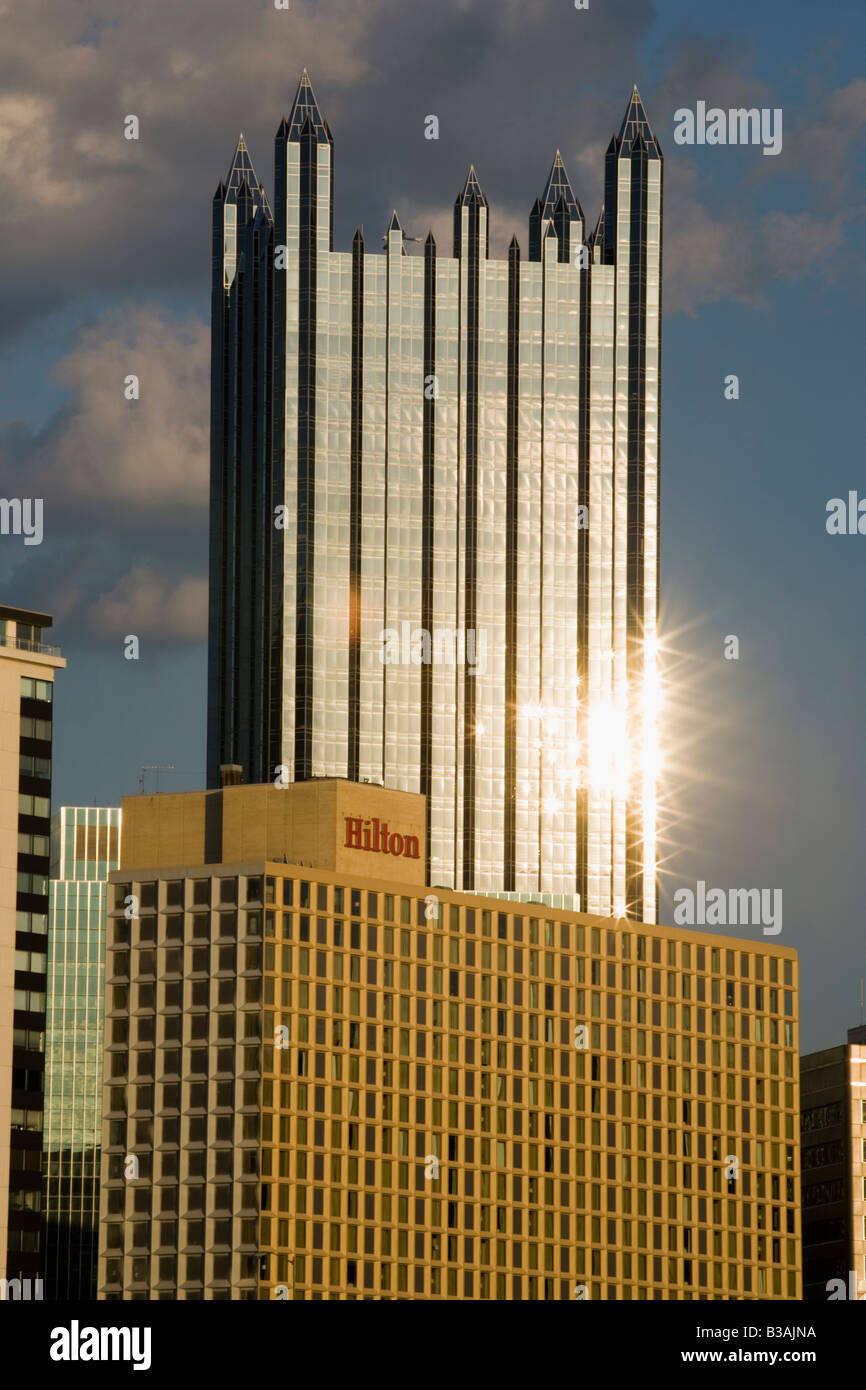 Turm am One PPG Place von modernistischen Architekten Philip Johnson Pittsburgh Pennsylvania Stockfoto