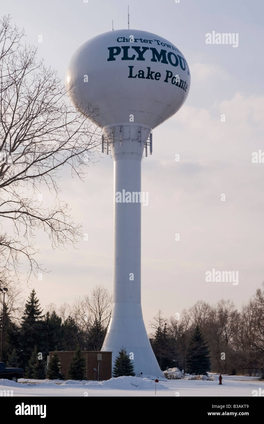 Wassertank am Plymouth - Michigan Stockfoto