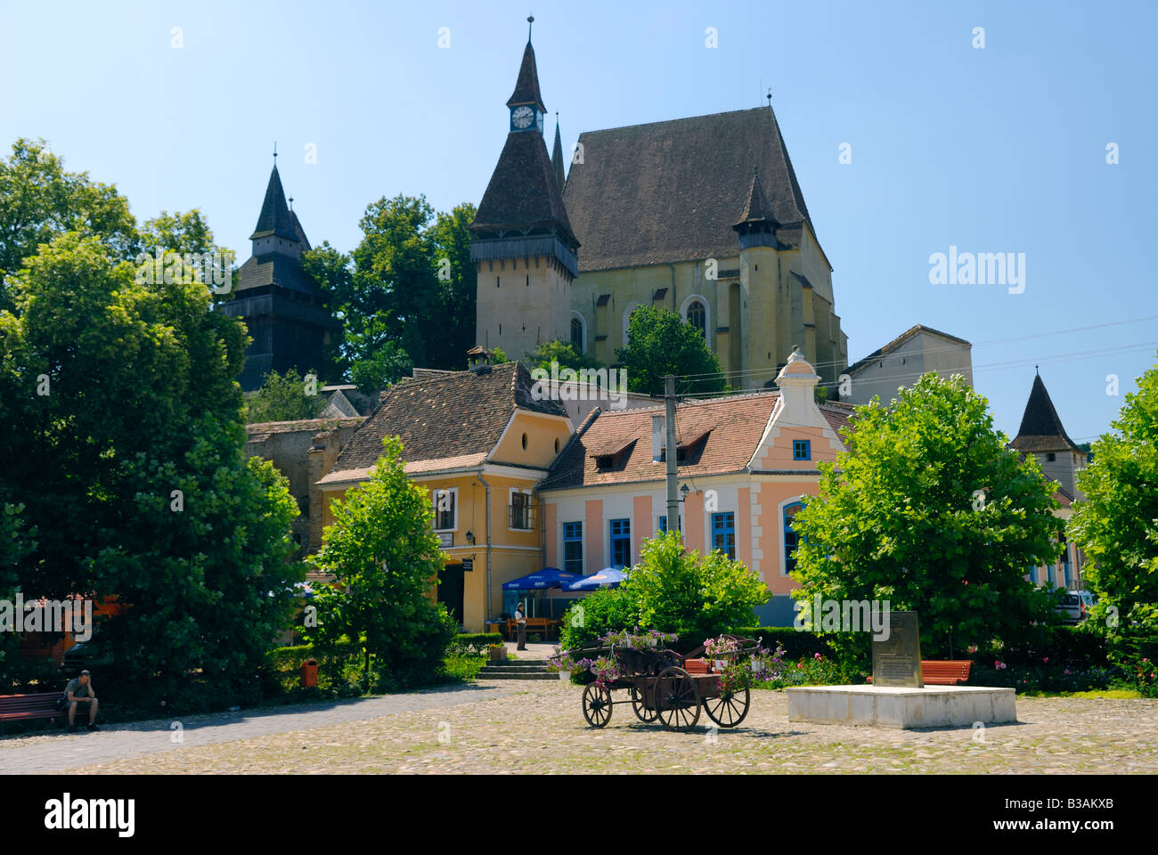 Sächsische Kirchenburg in Birthälm in der Nähe von Sighisoara/Schäßburg Siebenbürgen Rumänien Stockfoto