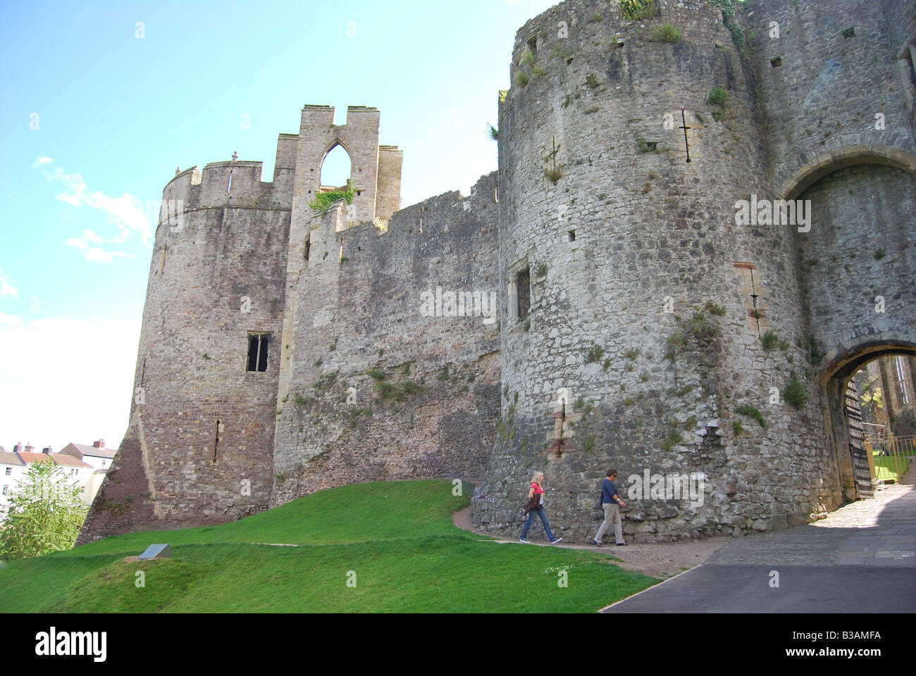 Chepstow Castle, zeigt Marten es Turm, Chepstow, Monmouthshire, Wales, Vereinigtes Königreich Stockfoto