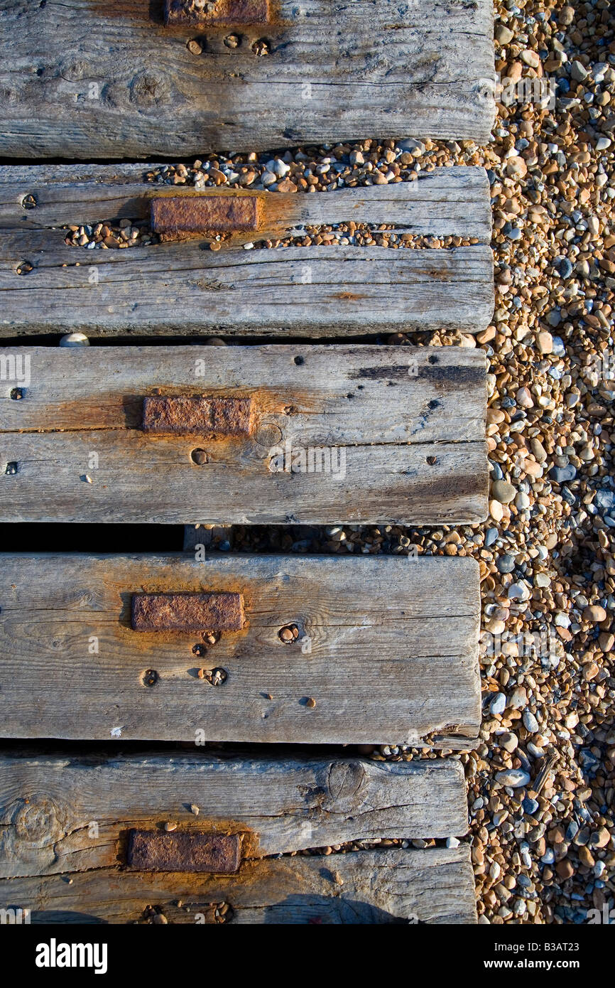 Bootsrampe am Strand von Hythe Stockfoto