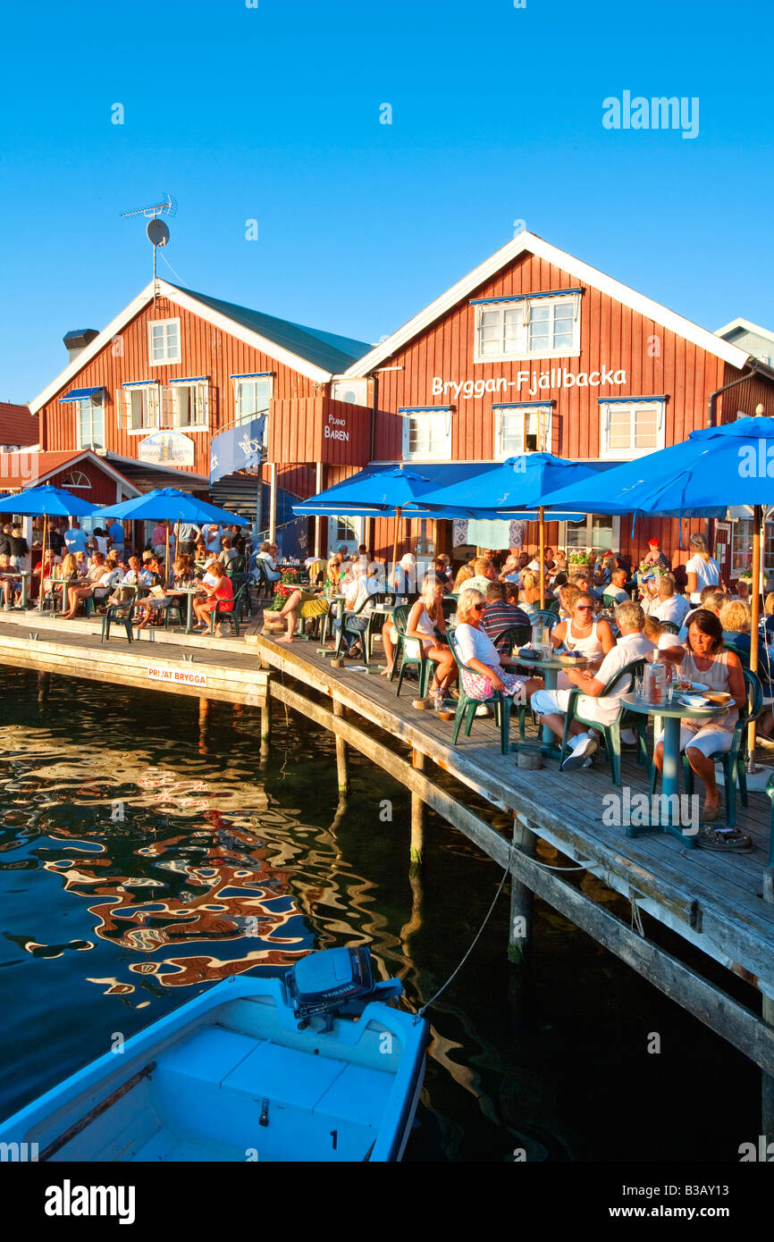 SCHWEDEN WEST KÜSTE BOHUSLÄNS FJÄLLBACKA RESTAURANT BRYGGAN Stockfoto