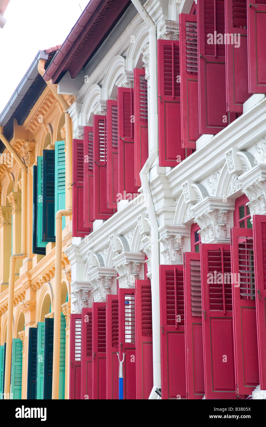 Dekorative Kolonialgebäude in Singapur Stockfoto