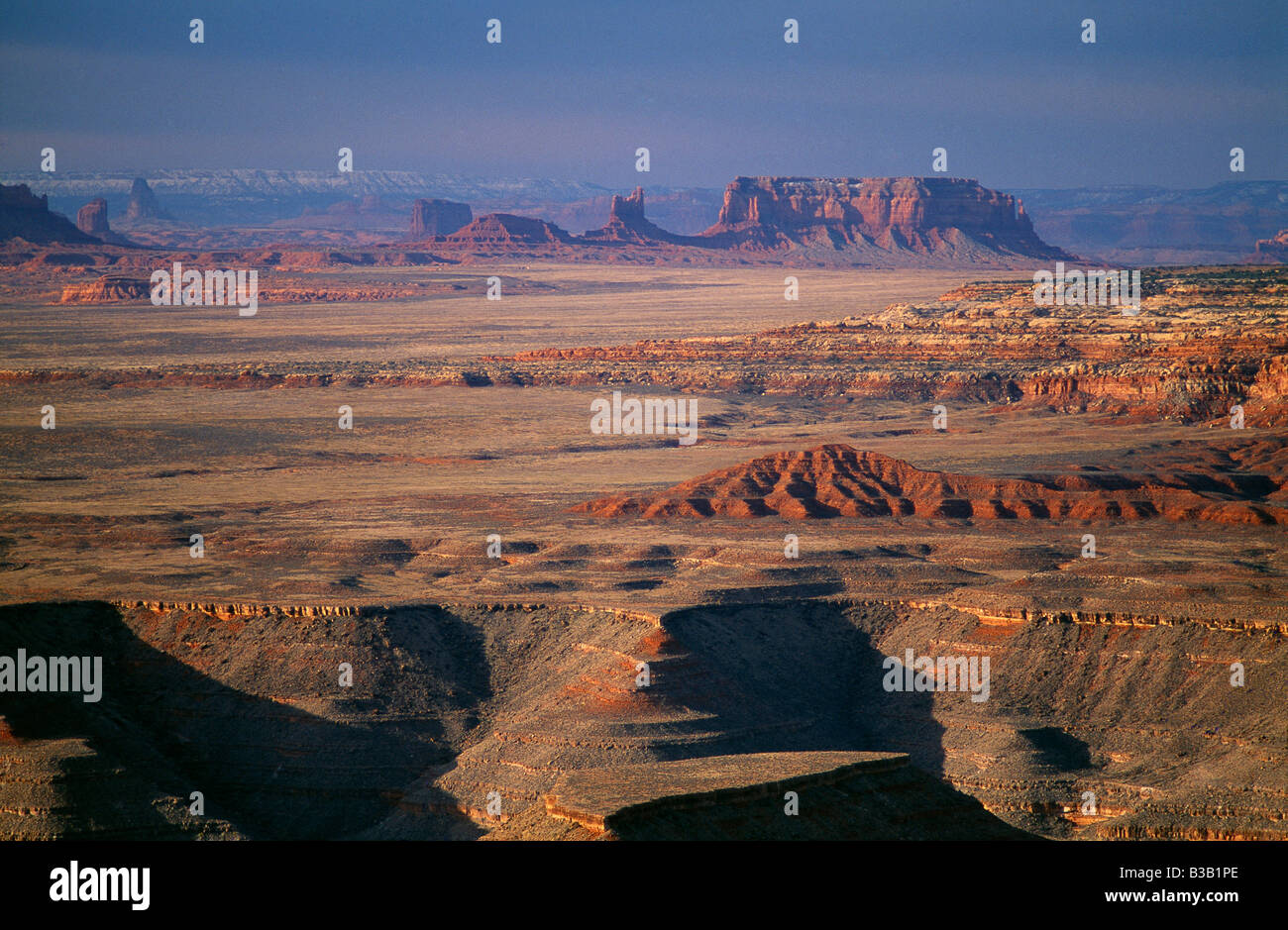 Wüste in der Nähe von Mexican Hat, Utah, USA Stockfoto
