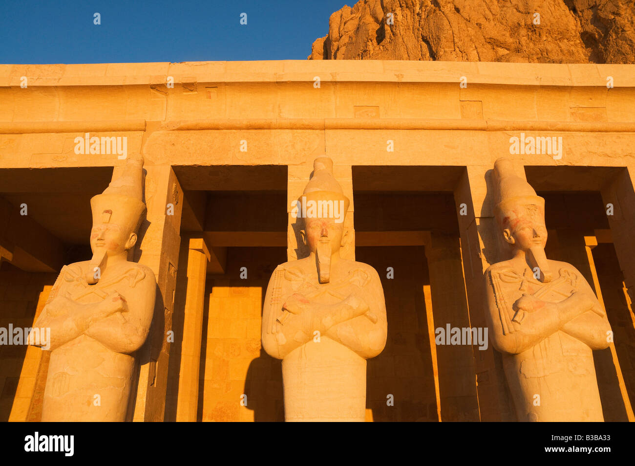 Tempel der Hatschepsut, Deir el-Bahri, West Bank, Luxor, Ägypten Stockfoto