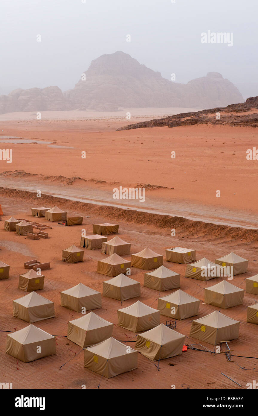 Desert Camp in Wadi Rum, Jordanien Stockfoto