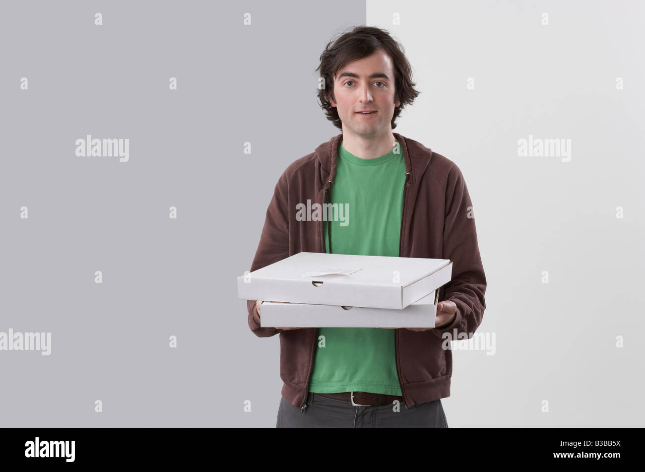 Porträt der Pizzamann Stockfoto