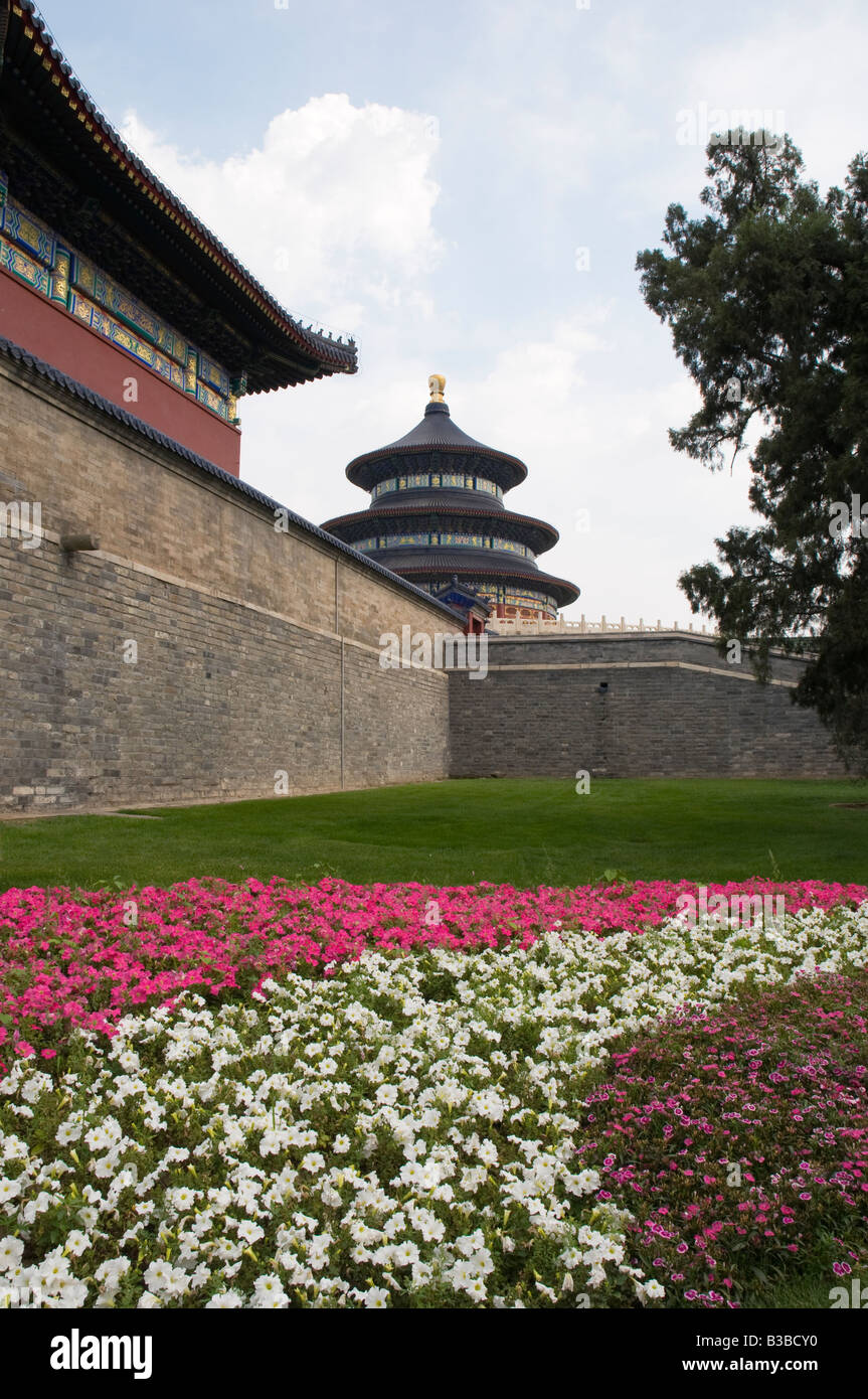 Ansicht des Qinian Dian oder Halle des Gebets für gute Ernten bezeichnet häufig falsch Himmelstempel in Tian Tan Complex Stockfoto