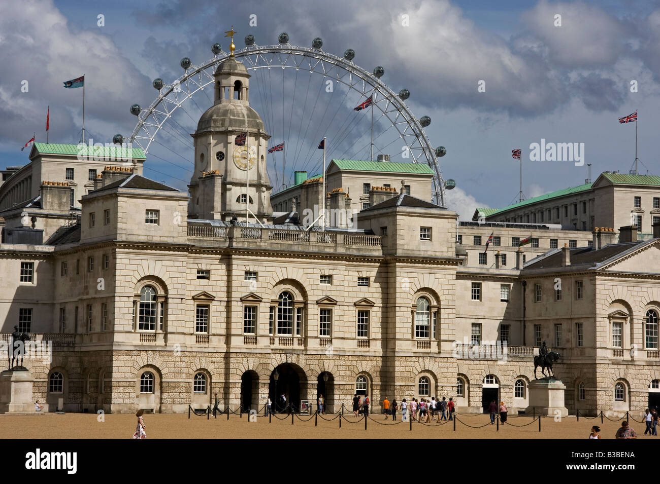 Horseguards Parade und dem London Eye, London Stockfoto