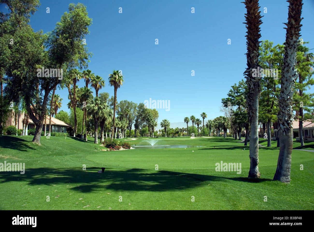 Oasis Golf course schöne schöne malerische Western uns USA in Palm Desert in Kalifornien in der Nähe von Palm Springs CA Stockfoto