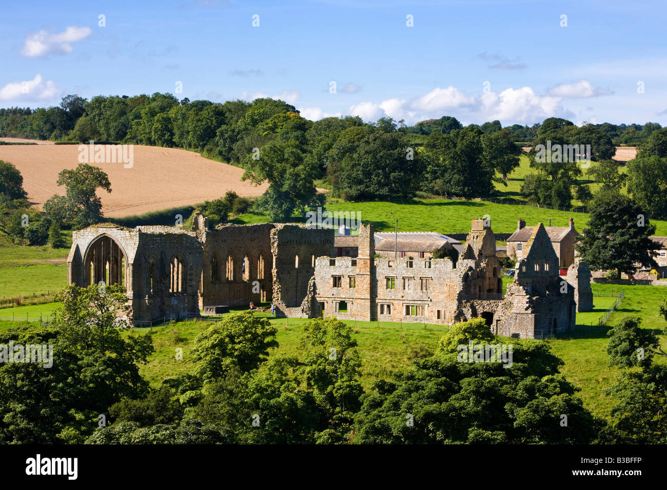 Ruinen der Abtei von Egglestone, County Durham, England, UK Stockfoto
