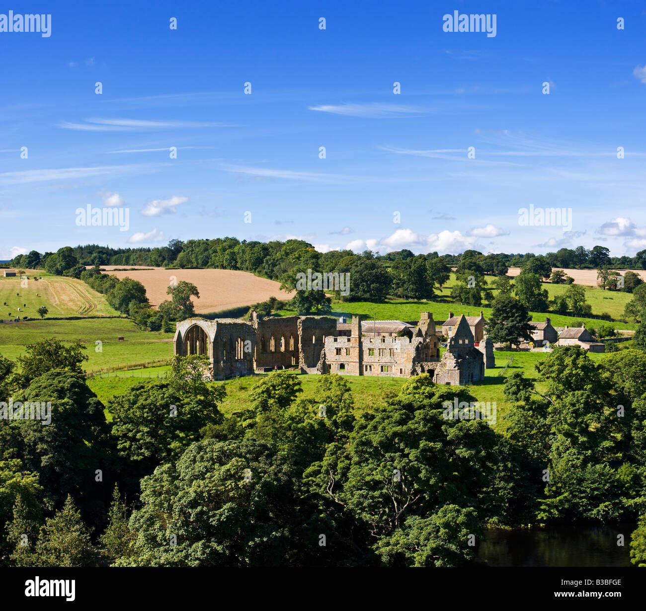 Ruinen der Abtei von Egglestone, County Durham, England, UK Stockfoto