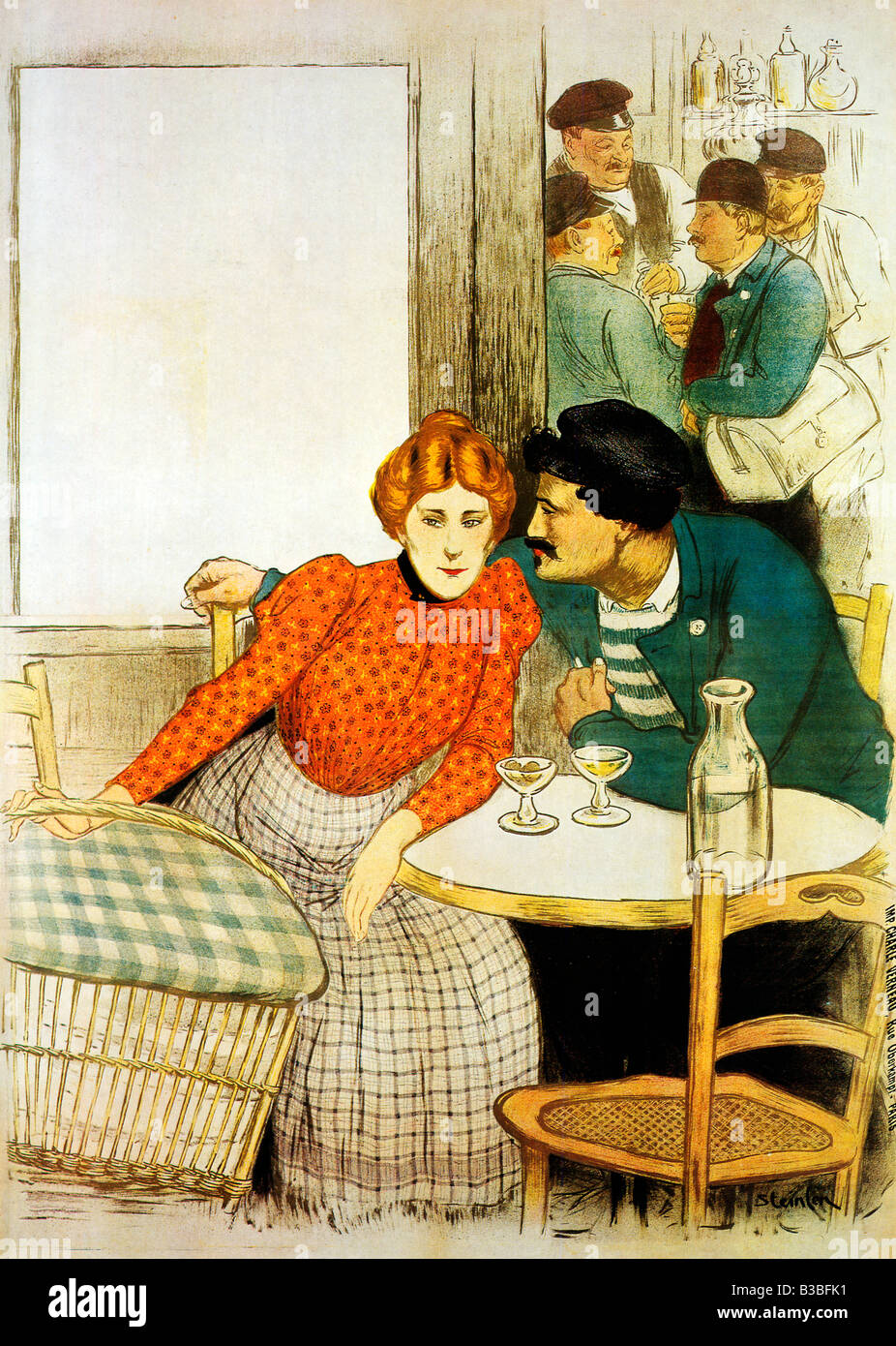Steinlein Cafe Mugat 1898 Jugendstil poster Beweis für die dramatisierung von Busnack und gastineau von L'Assommoir von Zola Stockfoto