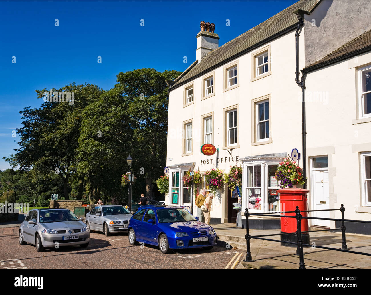 Kleine bunte britische Post bei Barnard Castle, County Durham, England, UK Stockfoto