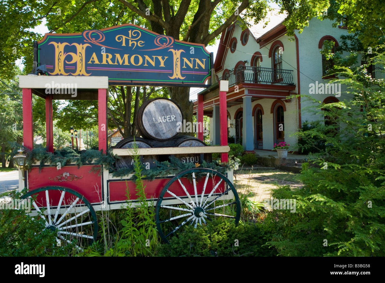 Malerische Harmony Pennsylvania ehemaligen kommunalen Religionsgesellschaft der Rappites aka Harmonists Stockfoto