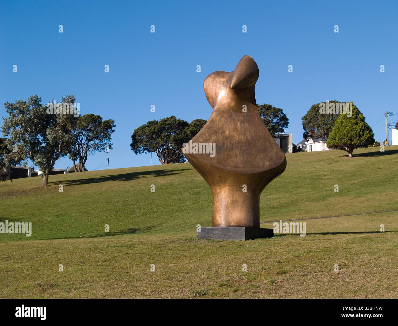 Henry Moore Bronze Skulptur innere Form Wellington Botanic Garden New Zealand Stockfoto