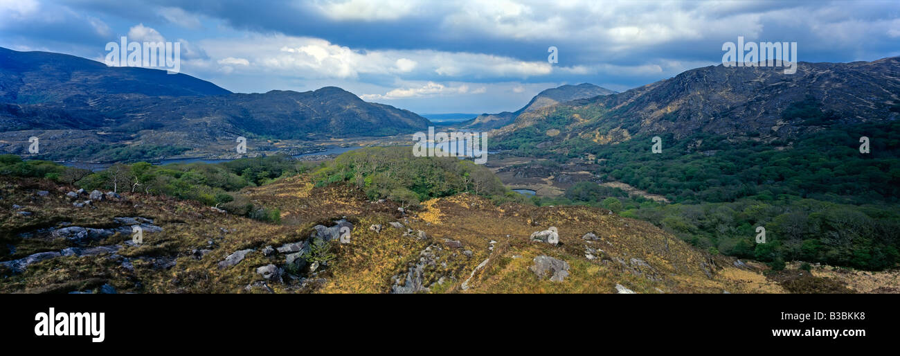 Irland, Co. Kerry, Seen und Berge von Killarny aus Ladies View Stockfoto