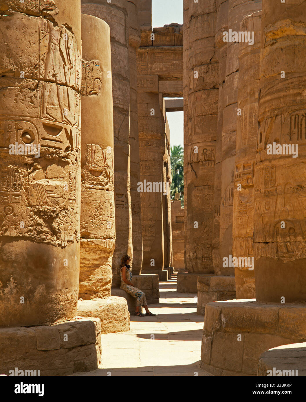 Ägypten, Luxor, Karnak, der große Tempel des Amun, große Säulenhalle Stockfoto