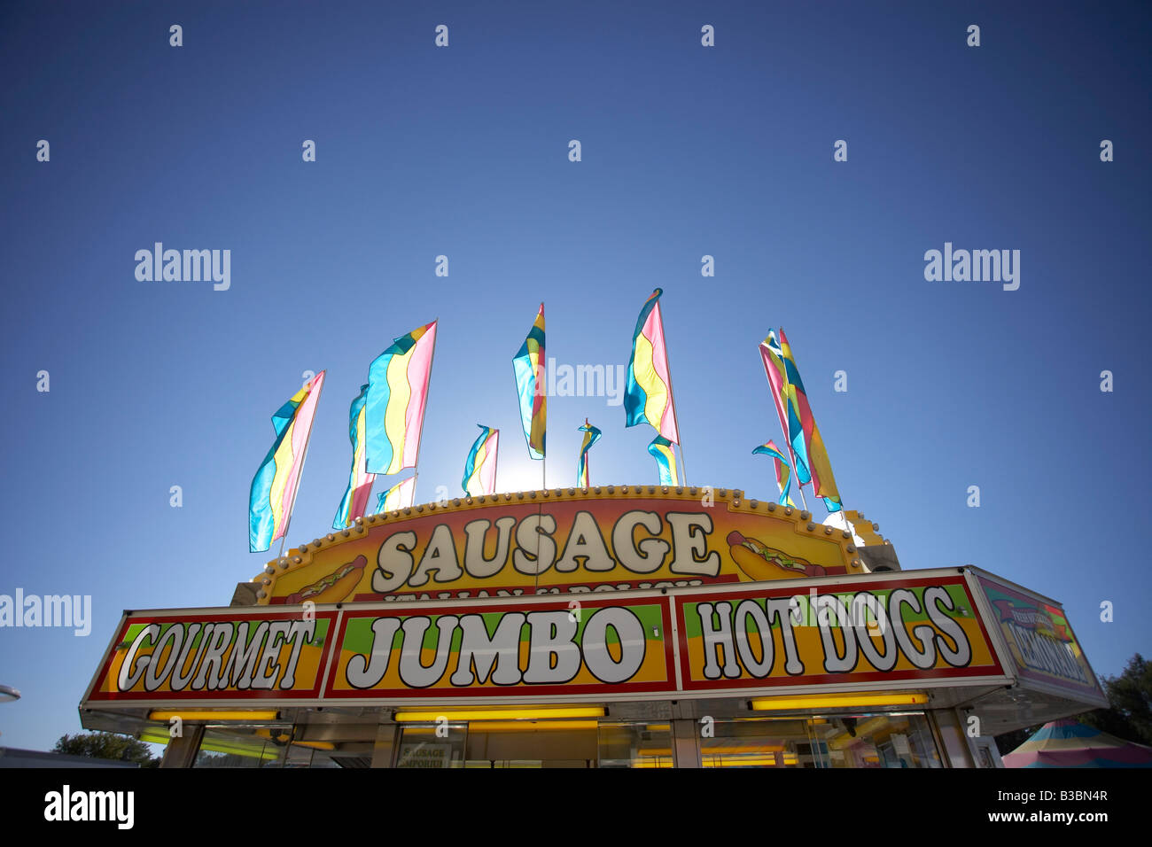 Hot-Dog-Stand auf der Kirmes Ancaster, Ancaster, Ontario, Kanada Stockfoto