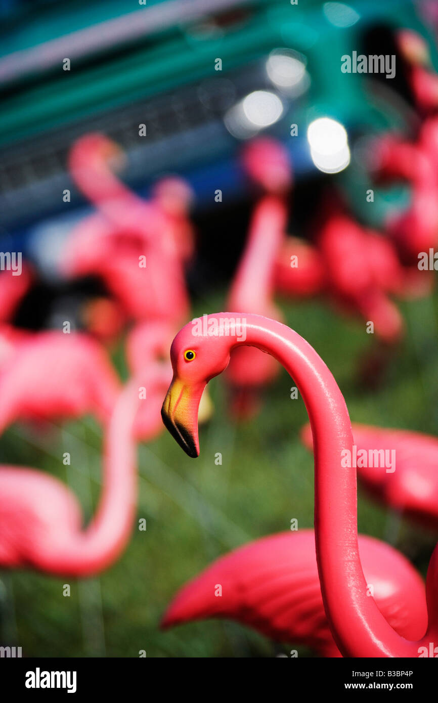 Kunststoff rosa Flamingos Stockfoto