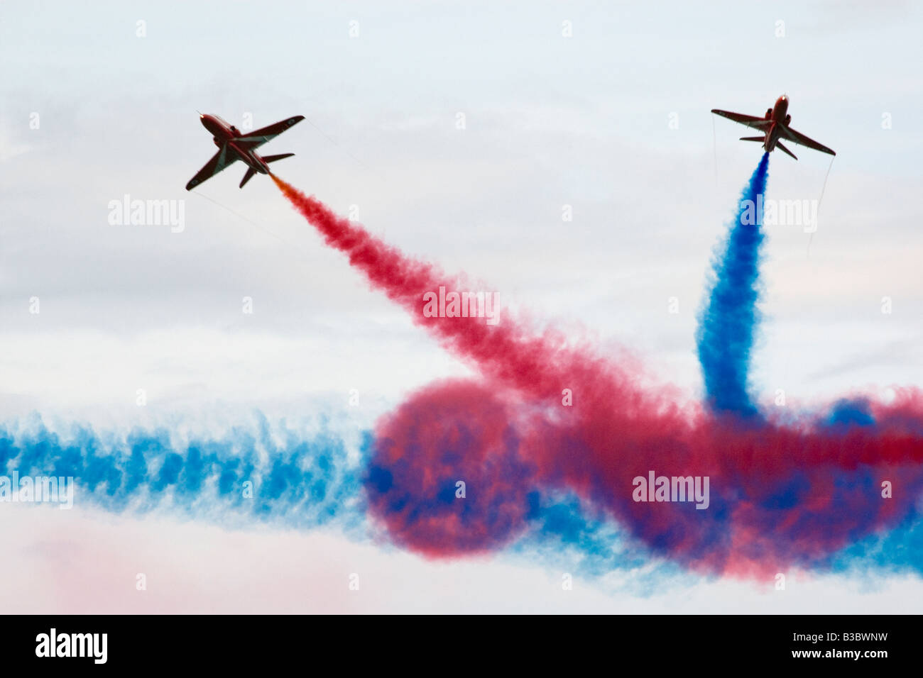 Flugvorführung der Red Arrows Stockfoto