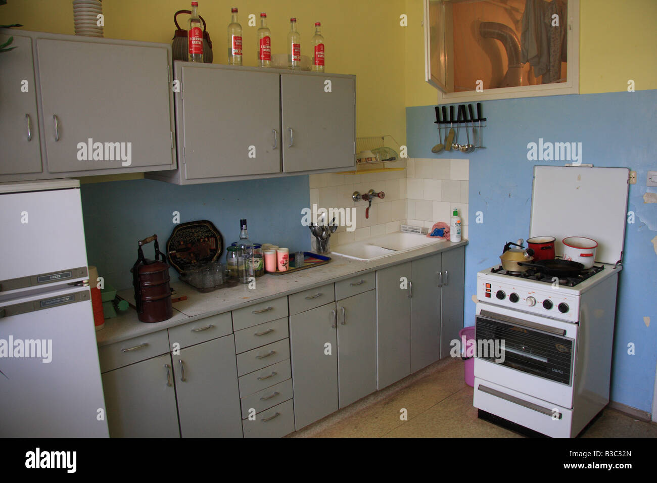 Innenraum-Zeitschleife Wohnung in Nowa Huta in der Nähe von Krakau, Polen Stockfoto