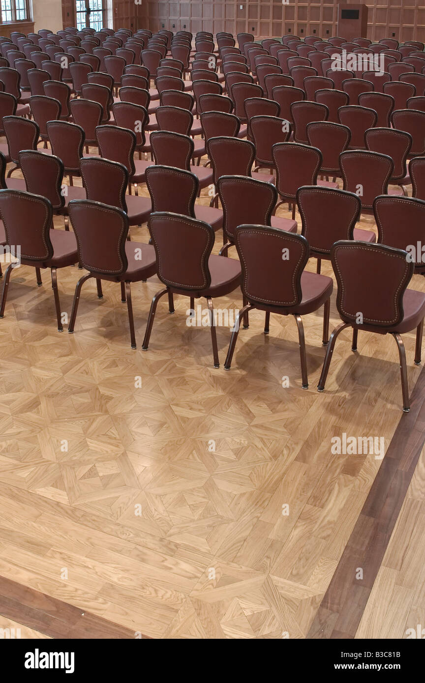 Rückseite des leeren Hörsaal Stuhlreihen vakant, Philadelphia, Pennsylvania PA USA Stockfoto