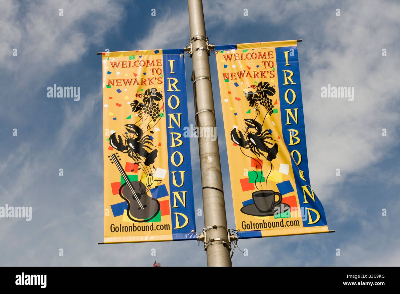 Banner, Ironbound, Newark New Jersey Stockfoto