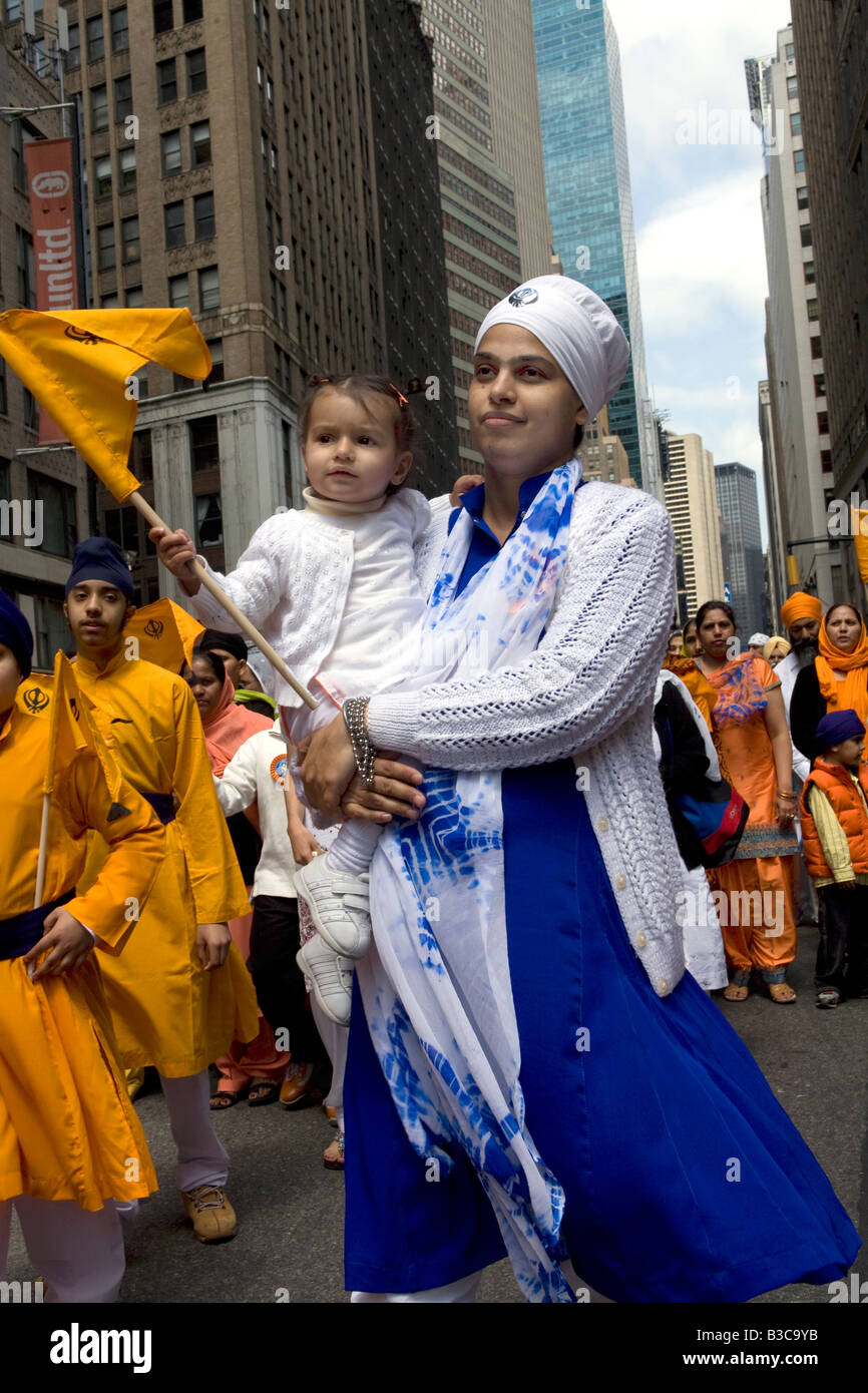 Jährliche Sikh Parade und Festival, das jedes Jahr am Broadway in New York City zu platzieren Stockfoto