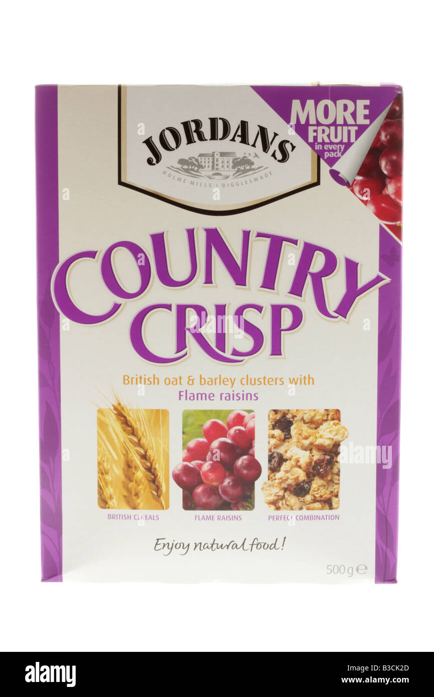 Schachtel mit Counrty Crisp Frühstückskost aus Getreide Stockfoto