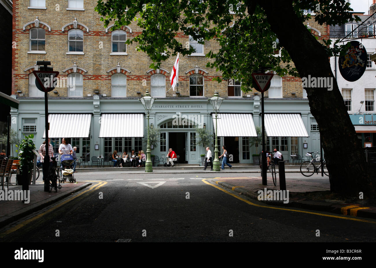 Charlotte Street Hotel auf Charlotte Street, Fitzrovia, London Stockfoto