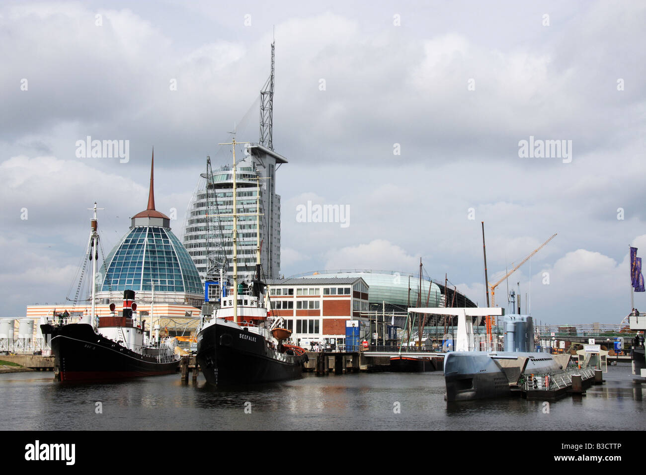 Statische Schiffe Hafen stellt aus Bremerhaven. Stockfoto